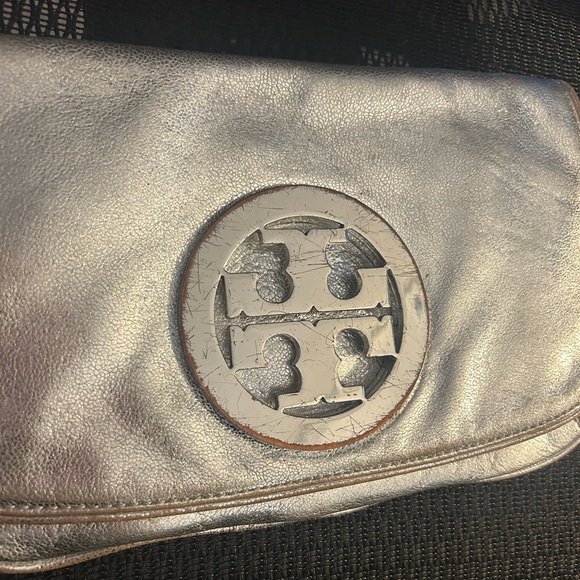 Tory Burch Silver Clutch Bag